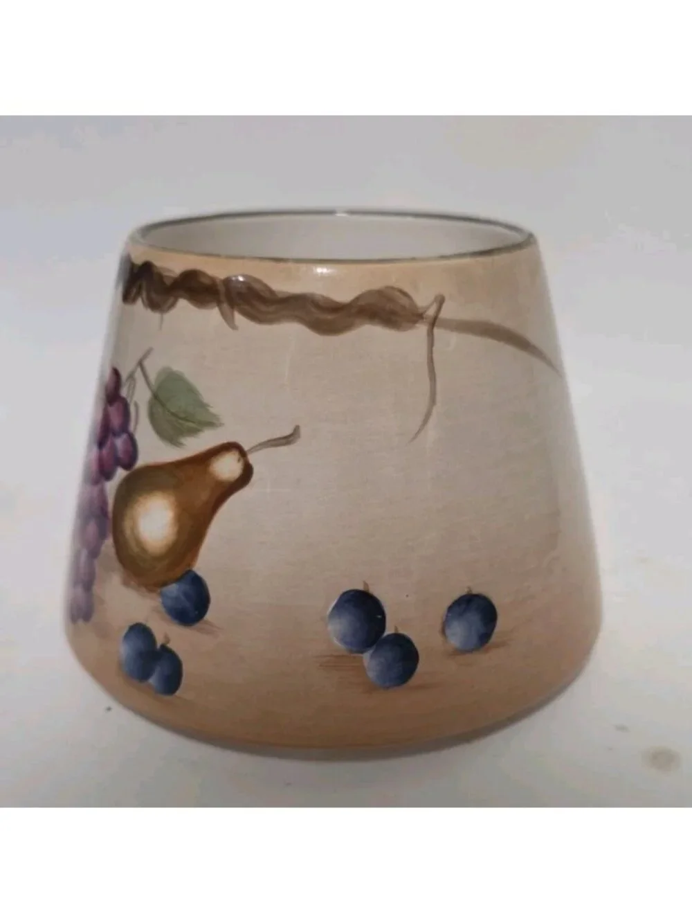 Home Interiors Sonoma Villa Large Jar Candle Shade With Hand Painted Fruit Decor